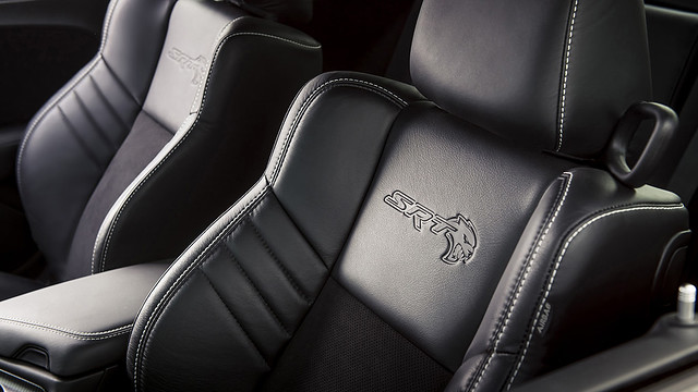 2020 Dodge Challenger SRT Super Stock: SRT Hellcat logo is embossed onto seat backs.
