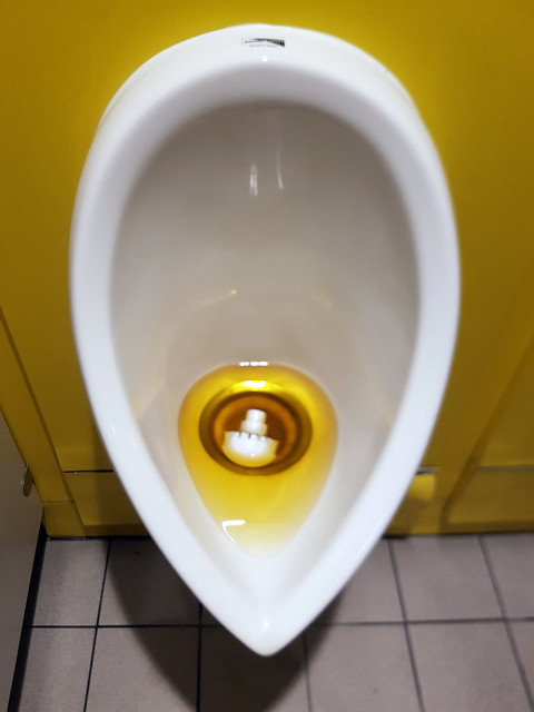 Sainsbury's ZeroFlush toilet urinal, Low Hall, Chingford, London, England