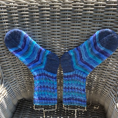 Finished my #fruitstripegumsocks by @agileknitter1 using @timberyarns self striping sock yarn in The “A” Life!