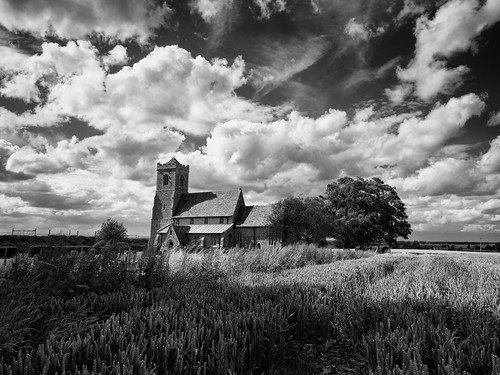 countryside country uk eastanglia eastern east woodwalton churches church england eastofengland fens fenland outside outdoors blackandwhitephotography land landscapes fields clouds cloud stormy storm churchofengland