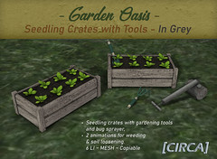 NEW! for Secret Sale Sundays | [CIRCA] - "Garden Oasis" - Seedling Crates with Tools - Grey