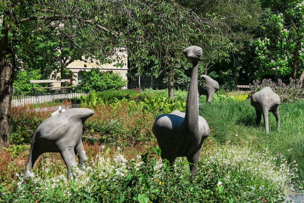 Ostrich sculptures at the back of EU Parliament
