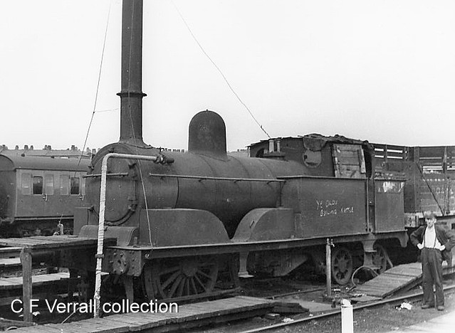 A LYR class 111 in use as a stationary carriage heating boiler at Blackpool North.