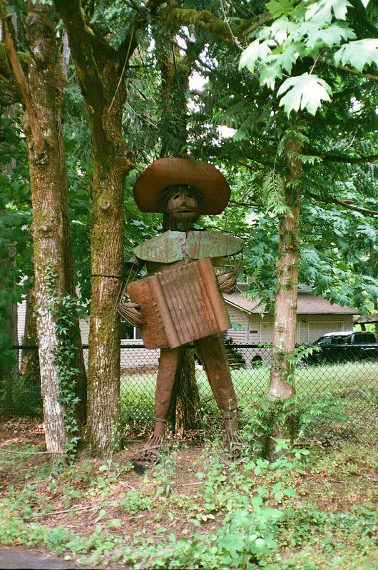 Accordion Man Sculpture. Brookside area, 27 June 2020.
