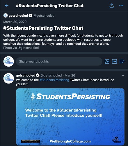 #StudentsPersisting Twitter Chat