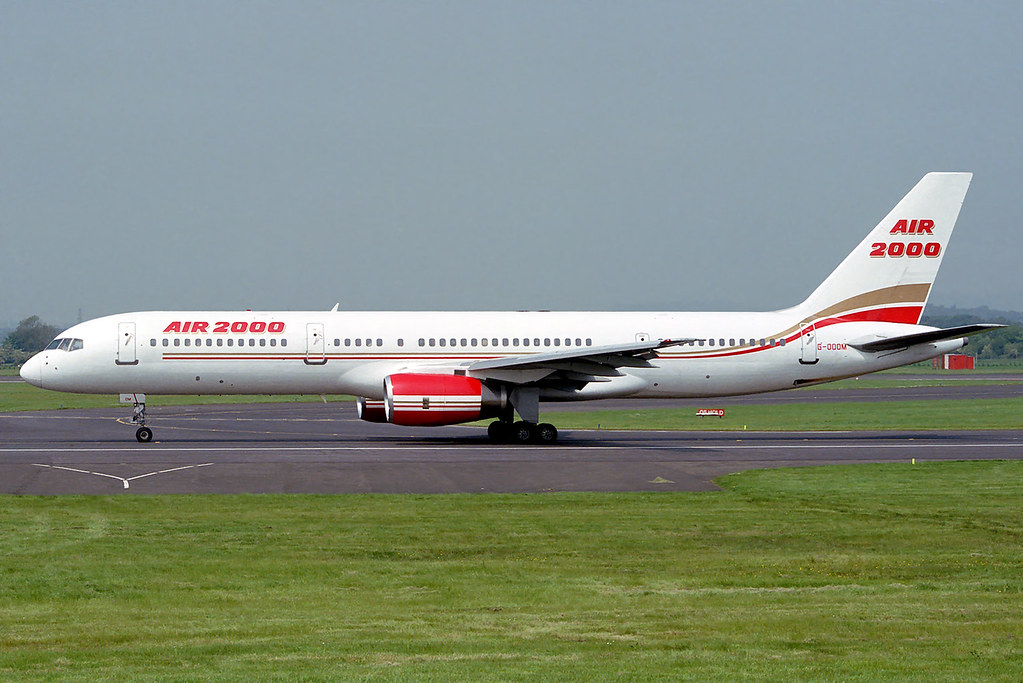 G-OOOM Air 2000 Boeing 757-225 at Glasgow International Airport on 25 May 1992