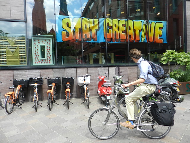 STAY CREATIVE and a bike