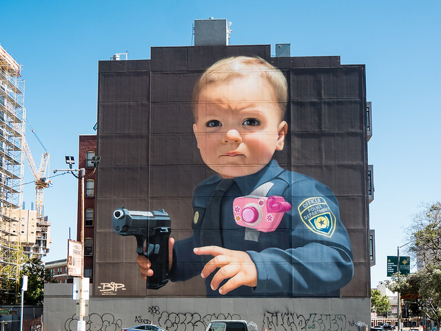 Baby Cop mural, San Francisco, 2019