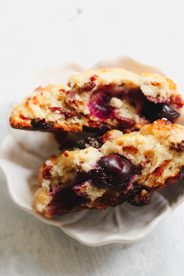 Double Cherry Greek Yogurt Scones