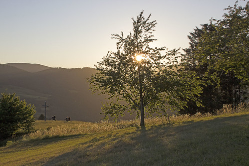 Den Sonnenuntergang genießen - Enjoy the sunset by heinrich.hehl, natur landschaft personen sonnenuntergang bäume berge schwarzwald blackforest mountains trees sunset