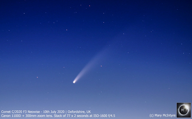 Comet C/2020 F3 NEOWISE - 77 image stack 10/07/20