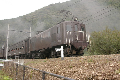 Oigawa Railway E10 series near KawaneOnsenSasamado.Sta, Shimada, Shizuoka, Japan /Oct 12, 2008