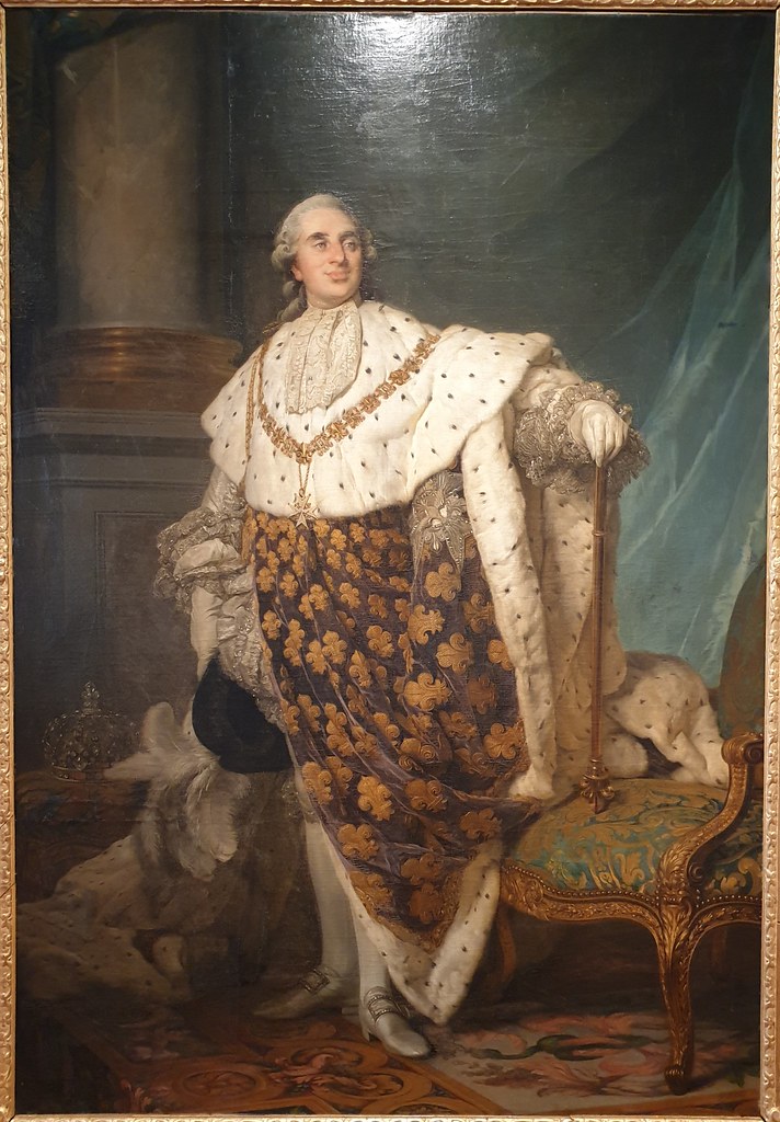 Portrait of Louis XVI in an elaborate outfit. 