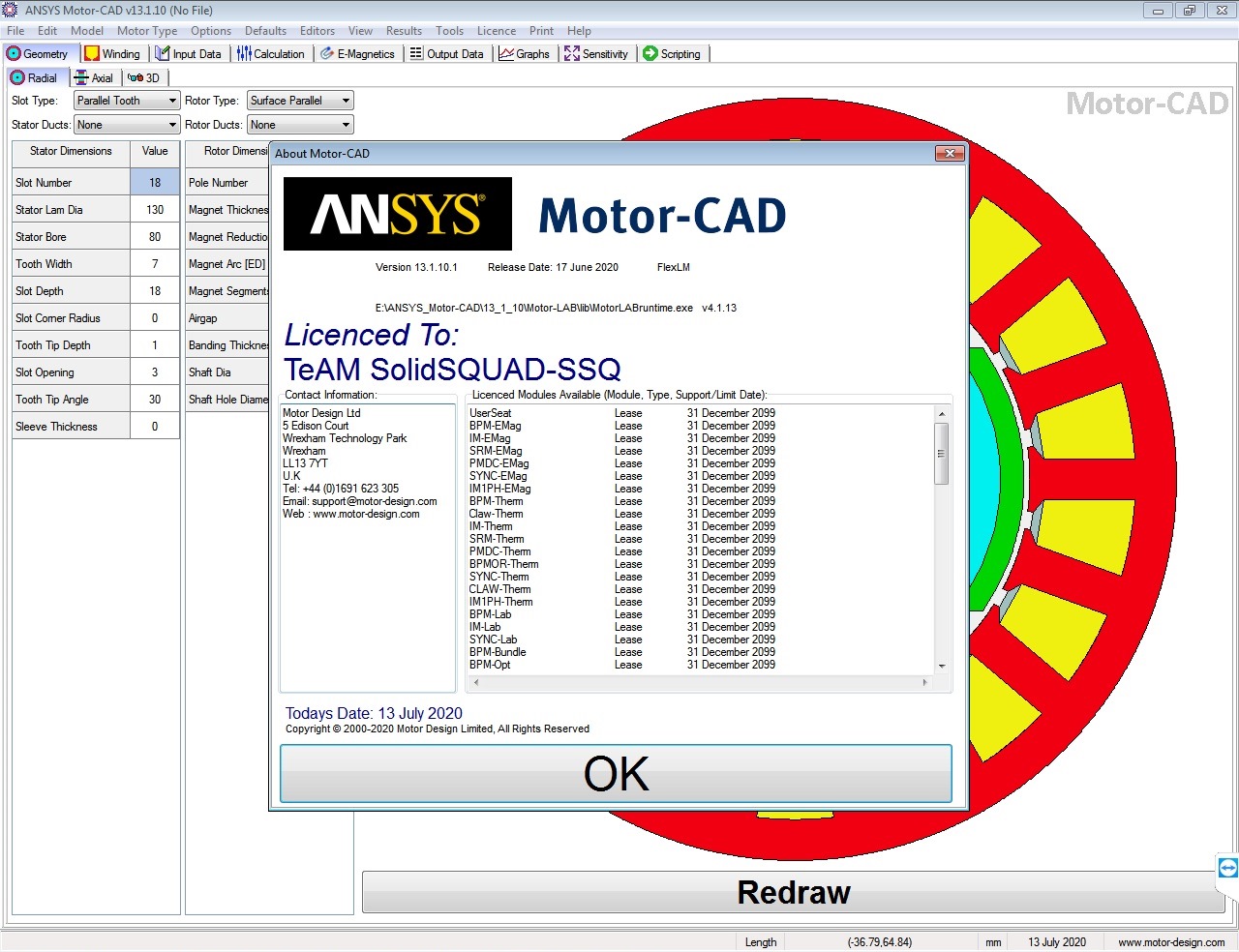 Working with ANSYS Motor-CAD v13.1.10 full license