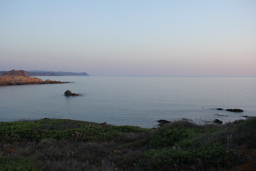 stintino sardegna sunset sea coast rocks seafront macchia bush sardinia flat gloaming seascape island