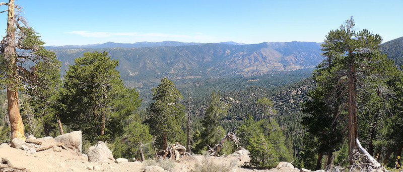Panorama view over the Santa Ana River Valley from the San Bernardino Peak Trail