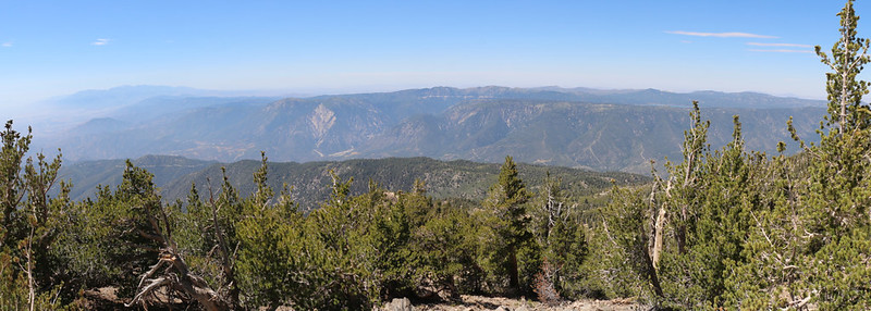 Panorama view north from high on the San Bernardino Peak Trail