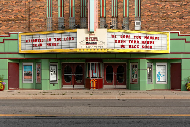 Monroe Movie Theater (former), Monroe, MI, June, 2020