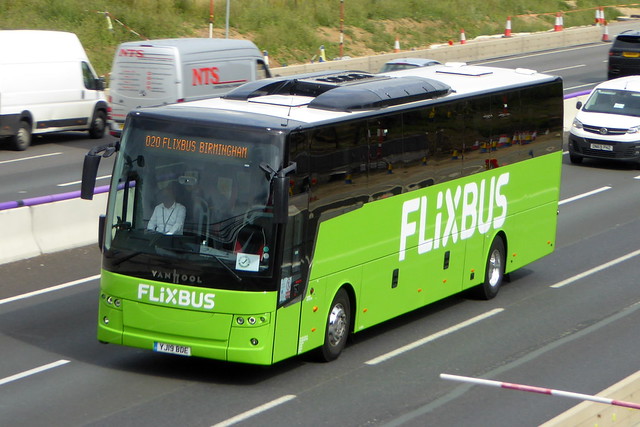 YJ19 BDE - Van Hool EX16M - BM Coachesg / Flixbus - M1 at Milton Keynes 13Jul20