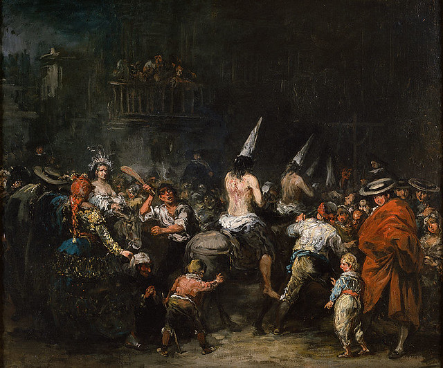 Auto de Fe, en Toledo la Inquisición contra Elena y Eleno de Céspedes juicio de 1587 a 1589, cuadro de Eugenio Lucas. En Chile fue una práctica habitual