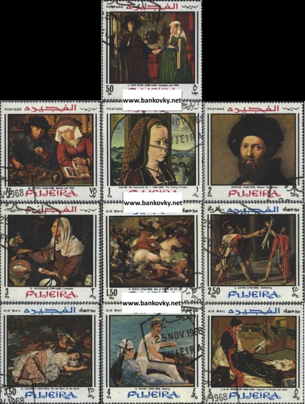 Známky Fujeira 1968 Slávne maľby razítkovaná séria