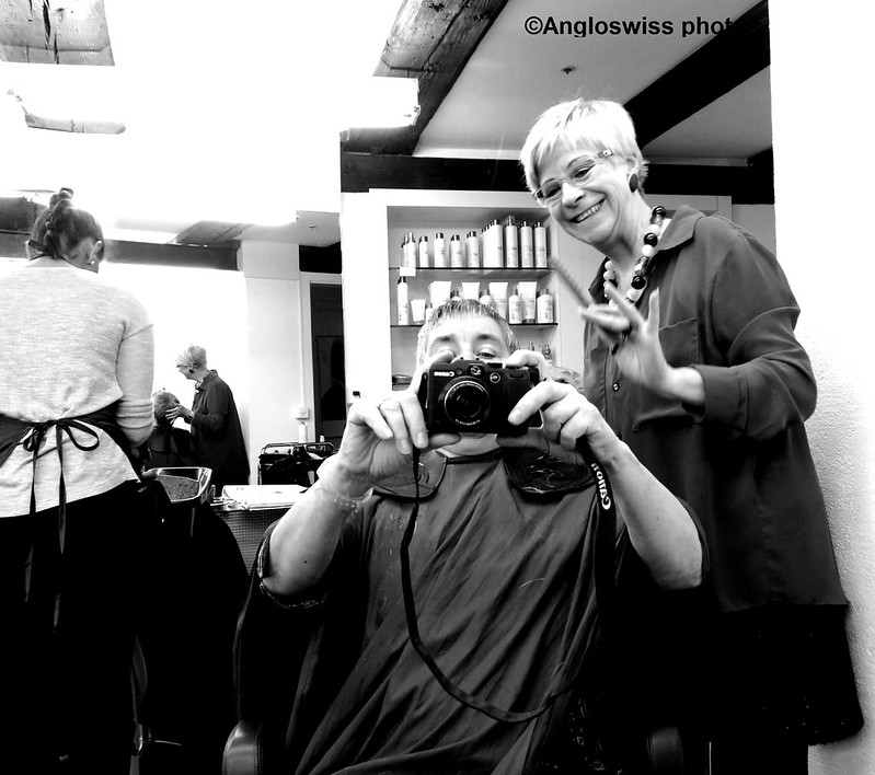 Heidi and me - at the hairdressers