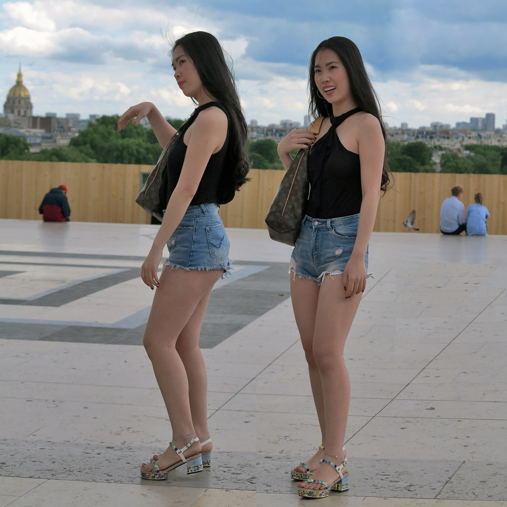 asian girls jean shorts