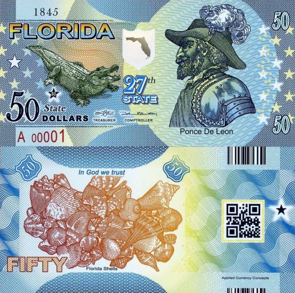 USA 50 Dollars 2015 27. štát - Florida polymer
