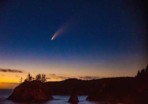 NEOWISE Comet overlooking Pewetol Island, Trinidad, CA. July 17, 2020