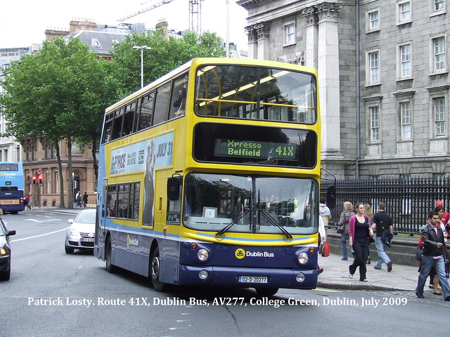 Route 41X, Knocksedan/River Valley to UCD Belfield, Dublin Bus, AV277, July 2009