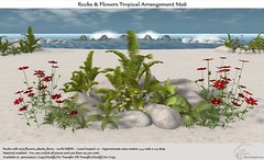 .:Tm:.Creation Tropical Flowers Rocks Arrangement M26