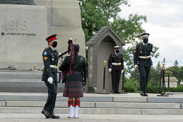 Changing of the Guard at the Tomb of the Unknown Soldier at the National War Memorial in Ottawa, Ontario