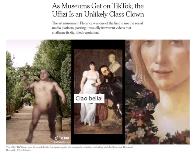 ROMA ARCHEOLOGICA & RESTAURO ARCHITETTURA 2020. As Museums Get on TikTok, the Uffizi Is an Unlikely Class Clown. Dr. Eike Schmidt, Uffizi Director’s Now Use Social Media Platforms with Gay Friendly, Hip-Hop and Black Presence theme’s. NYT (09/07/2020).