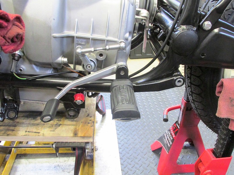 Foot Shift Lever, Linkage and Left Foot Peg Installed