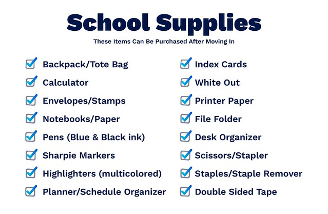 school supplies list