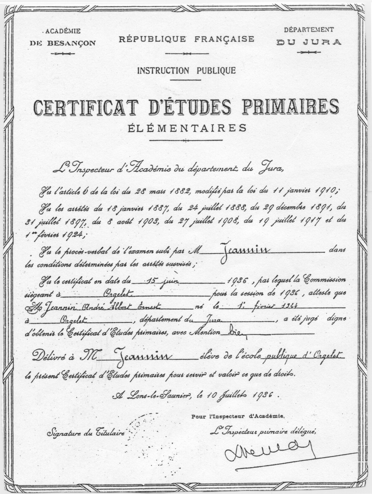 Certificat d'Études primaires élémentaires