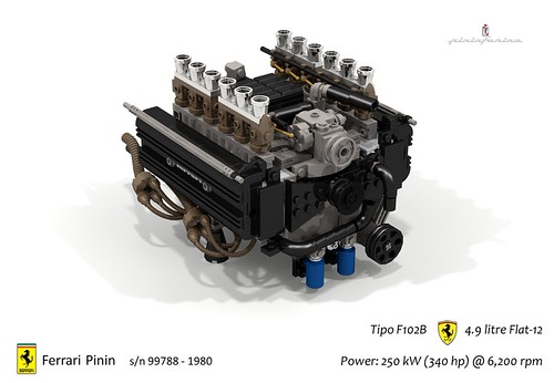Ferrari Pinin s/n 99788 & UCS F102B Flat-Twelve Engine (1980) | by lego911