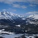 St. Moritz from Muottas Muragl panorama in the morning