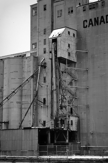 Materials-handling equipment, abandoned grain elevator, Bathurst Quay, Toronto..