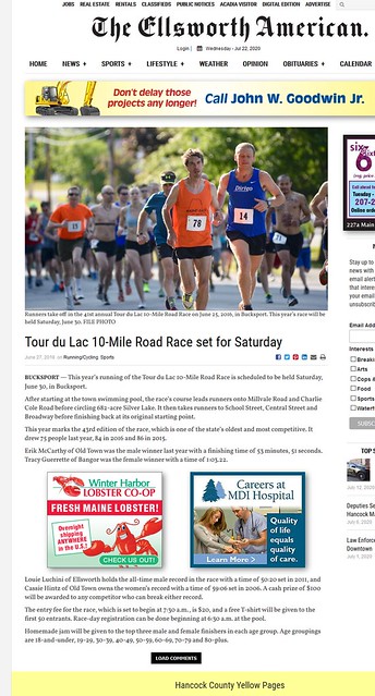 Screenshot_2020-07-22 Tour du Lac 10-Mile Road Race set for Saturday - The Ellsworth American