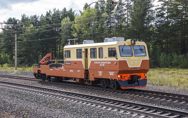 Service and cargo self-propelled railway car