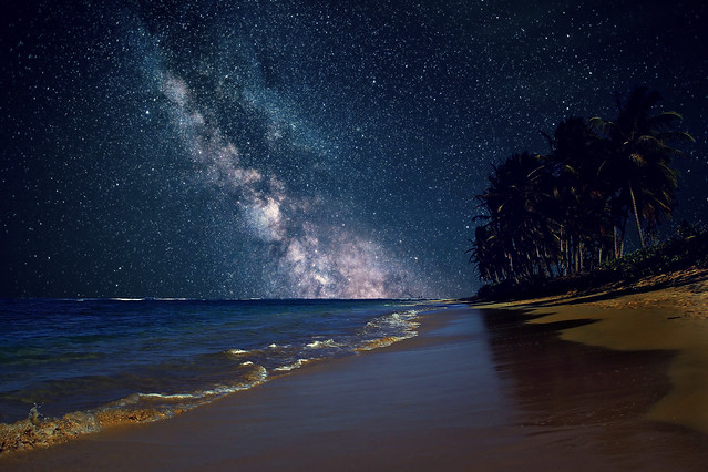 Seashore under Milky Way
