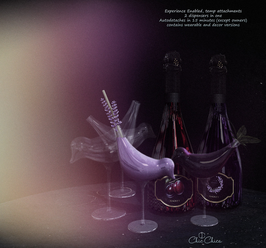 Lavender & Plum wine dispensers by ChicChica @ Cosmopolitan