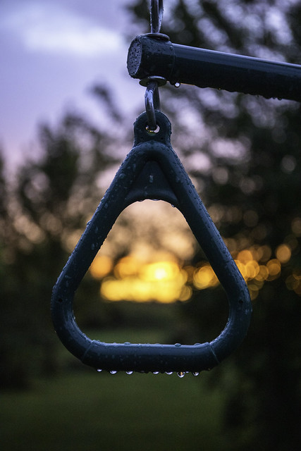 Wet-triangle at sunset