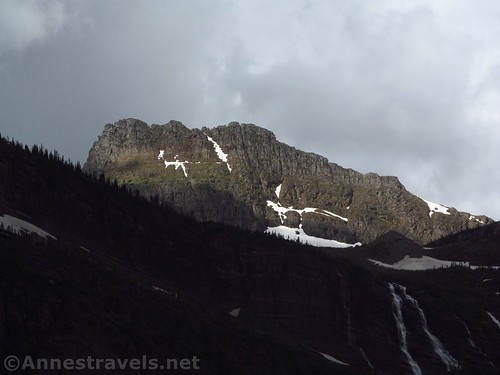 The Garden Wall over the Salamander Glacier and the upper part of Grinnell Falls, Glacier National Park, Montana