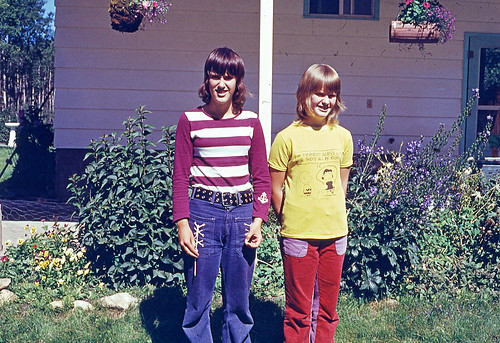 Slide of Two Girls Posing by Garden, 1972 | Slide was found … | Flickr