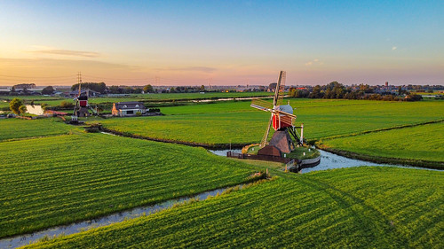 holland architecture sunset green thenetherlands nederland europe europa windmill mill red drone mini goldenhour djimavicmini