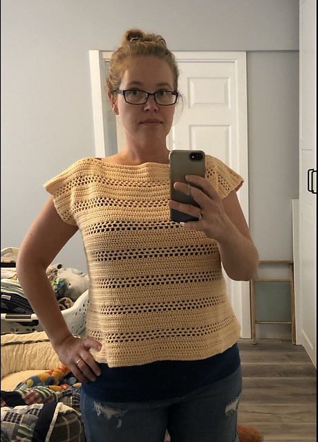Andrea finished Alfresco Top by Jess Coppom! It is her second crocheted top!