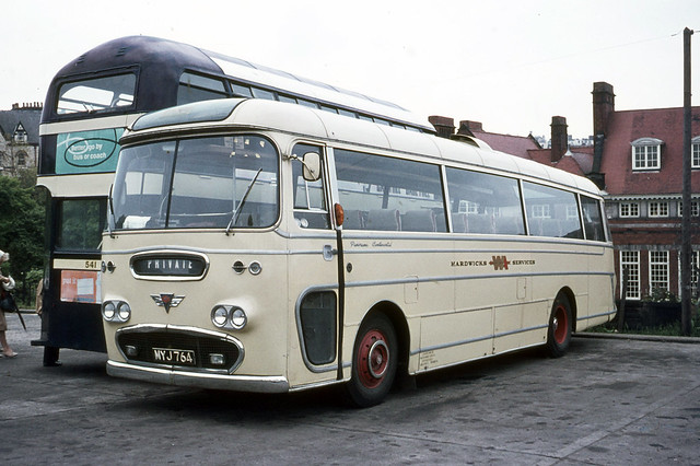 Hardwicks Services . Scarborough , Yorkshire . MYJ764  , Westwood Coach Station , Scarborough , Yorkshire . Saturday 12th-June-1971