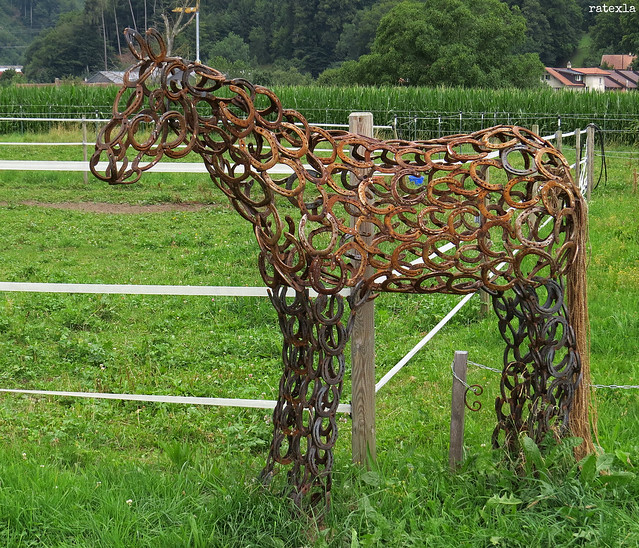 20170718_14 Horse sculpture of horse shoes in Interlaken, Switzerland
